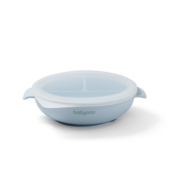 1661/01 SILICONE PLATE WITH SUCTION CUP AND COVER BLUE