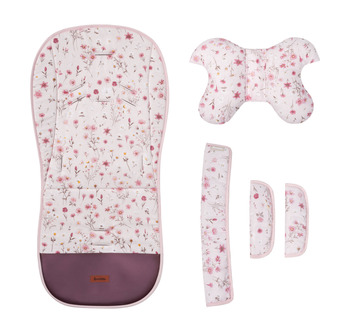WKŁADKA DO WÓZKA DELUXE VELVET BLOOM PINK