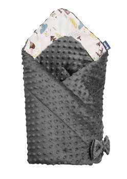 Minky Baby Nest Cone Wrap – forest dark grey