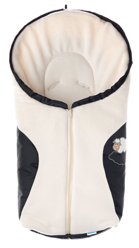 Carrier seat sleeping bag – black/beige polar fleece