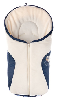 Carrier seat sleeping bag – navy/beige polar fleece